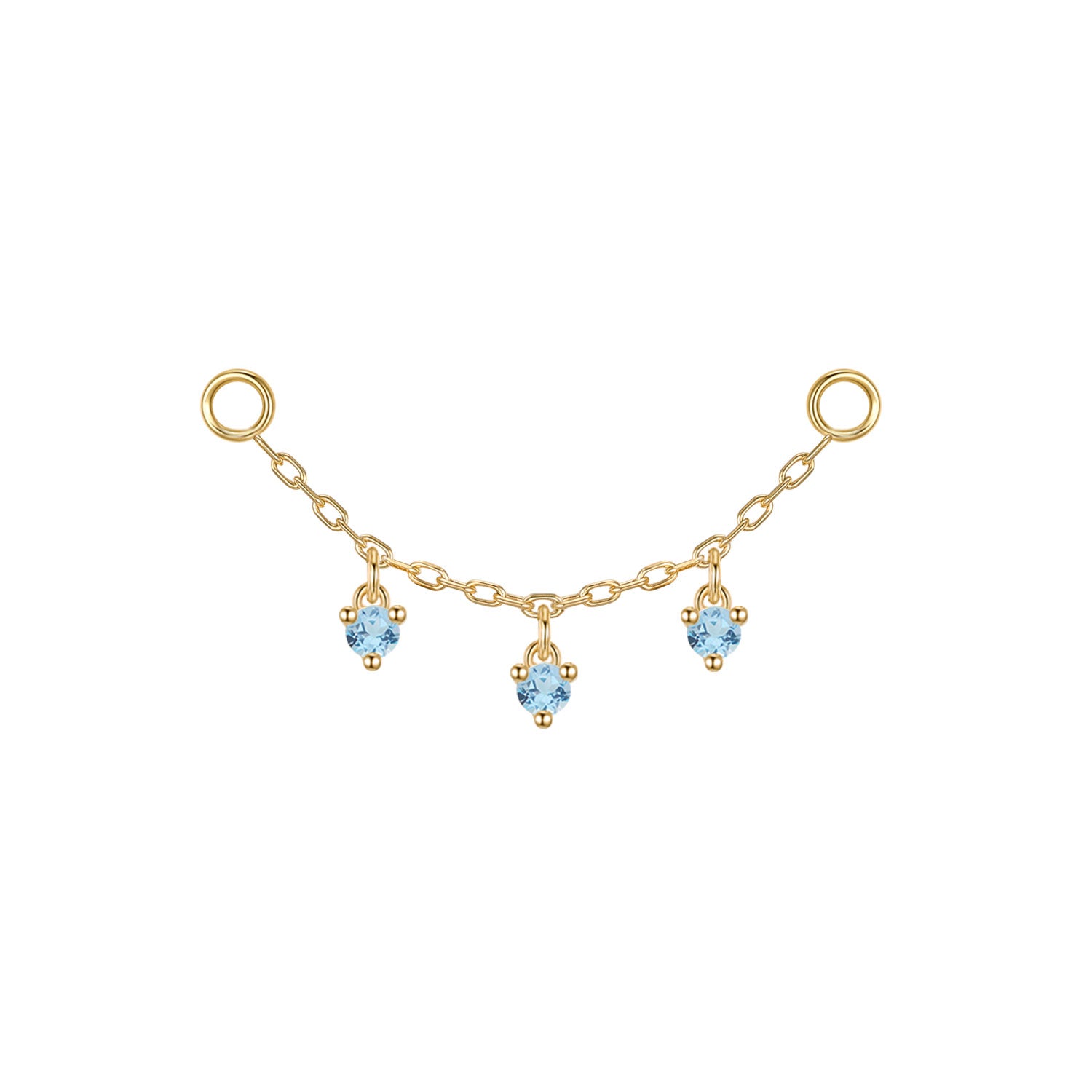 Chain with Dripping Round Colored Gemstones