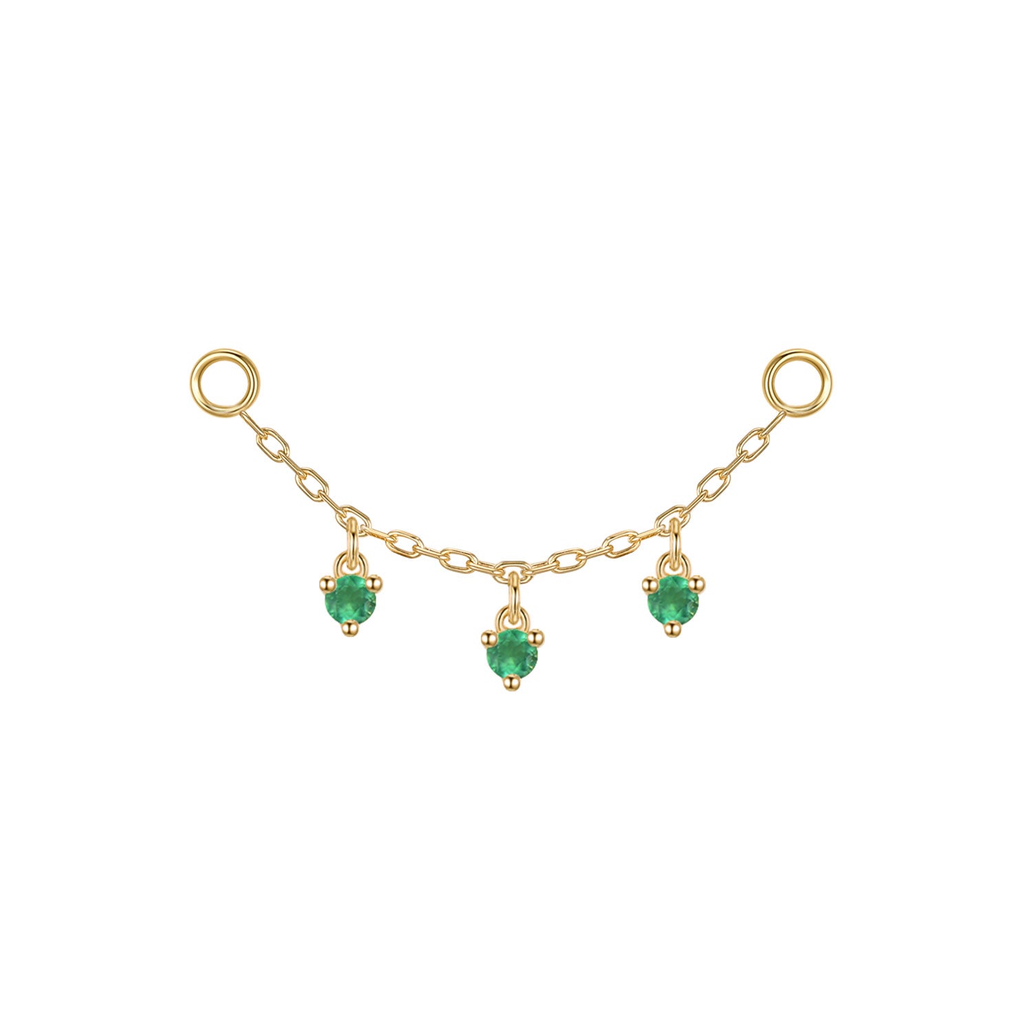 Chain with Dripping Round Colored Gemstones