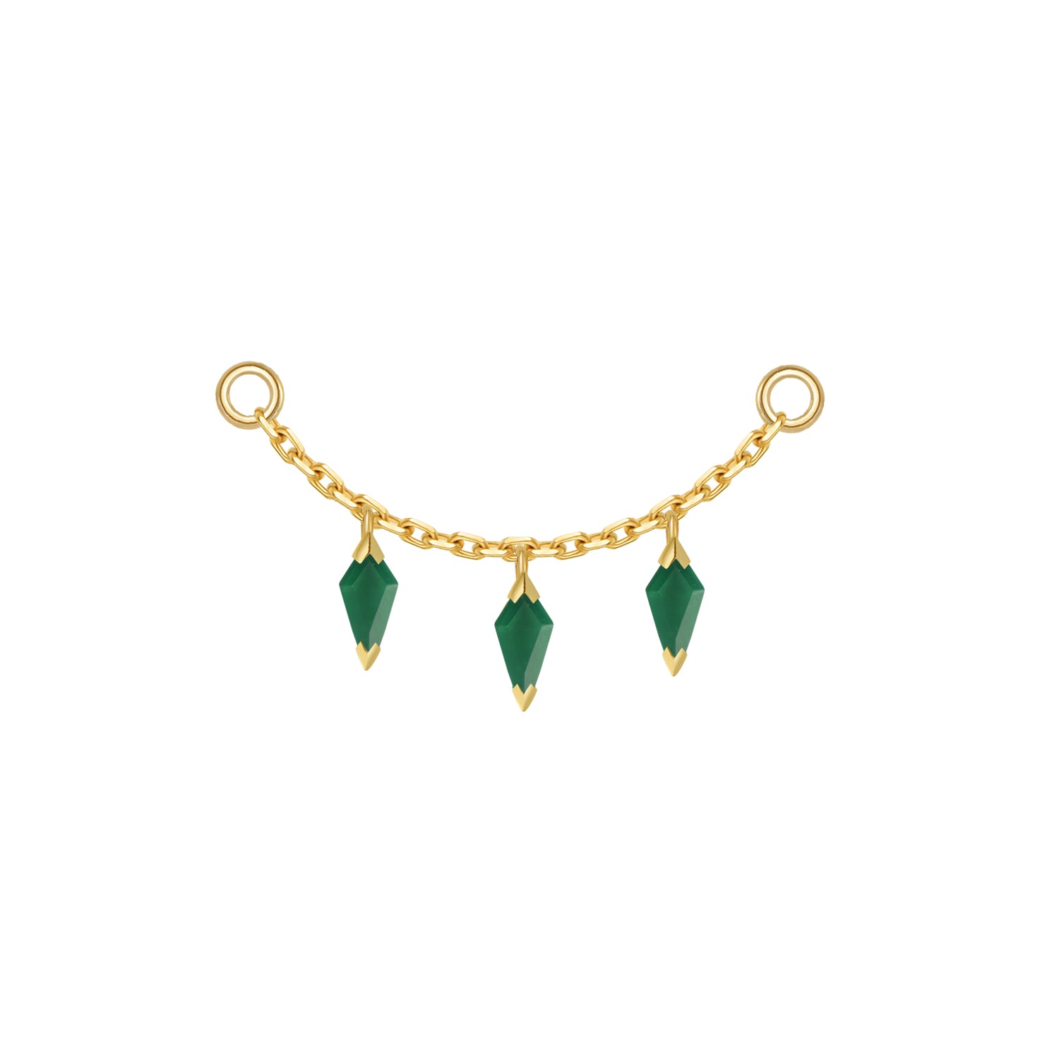 Chain with 3 Dripping Kite Gemstones