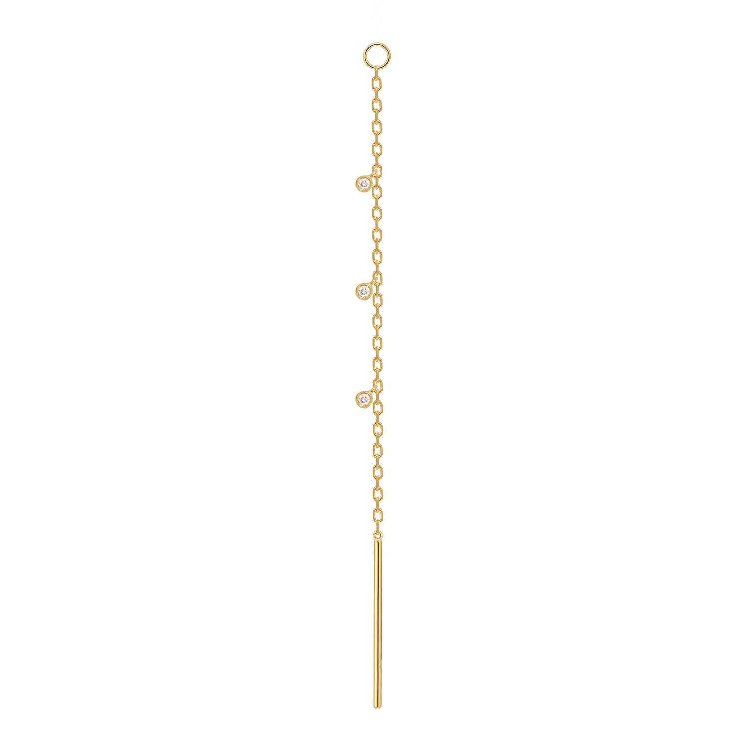 Threader - Jump Ring and Dripping Bezel Diamonds Short