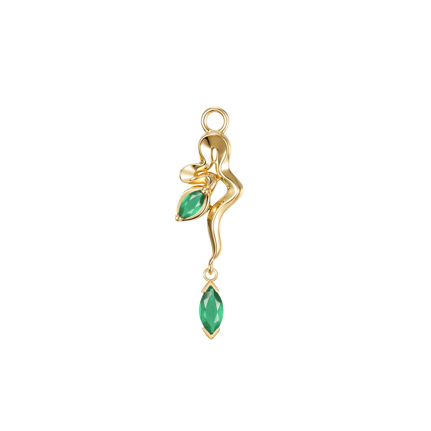 Snake - Amaryllis Charm - Colored Gemstone