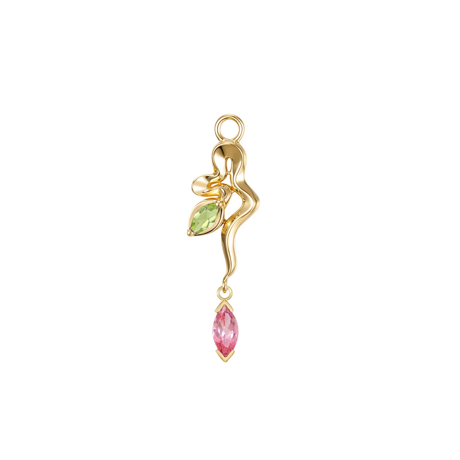 Snake - Amaryllis Charm - Colored Gemstone