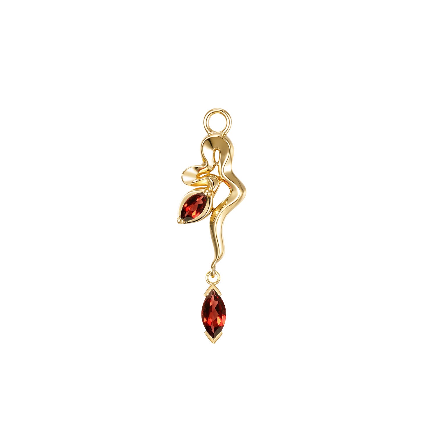 Snake - Amaryllis Charm - Colored Gemstone