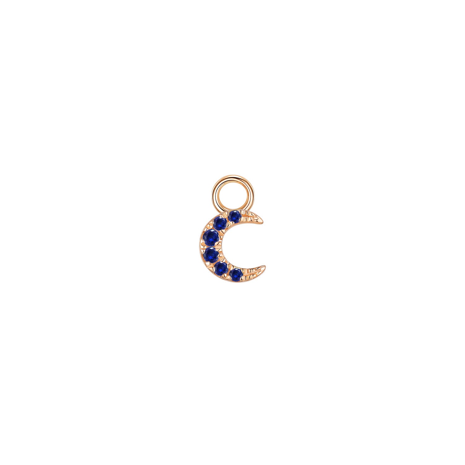 Ayla Crescent Moon Charm - Colored Gemstone