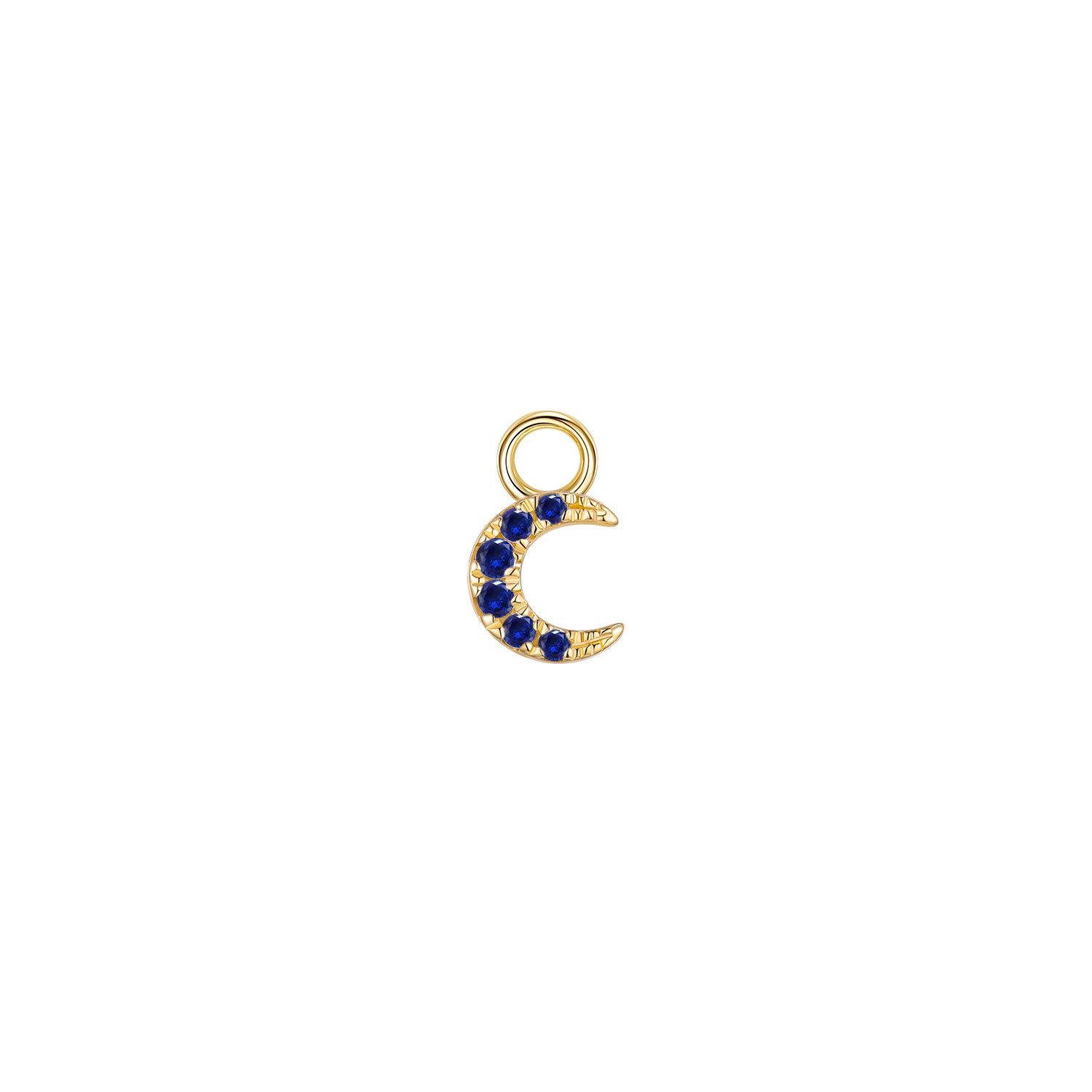 Ayla Crescent Moon Charm - Colored Gemstone
