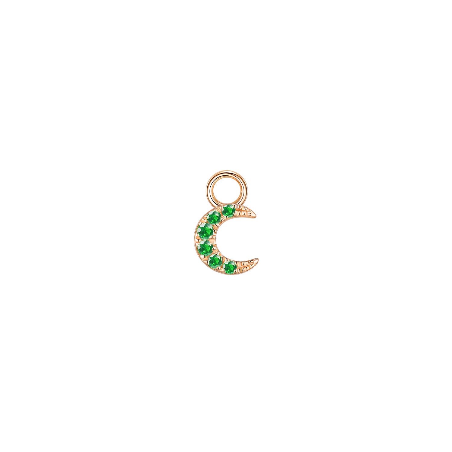 Ayla Crescent Moon Charm - Colored Gemstone