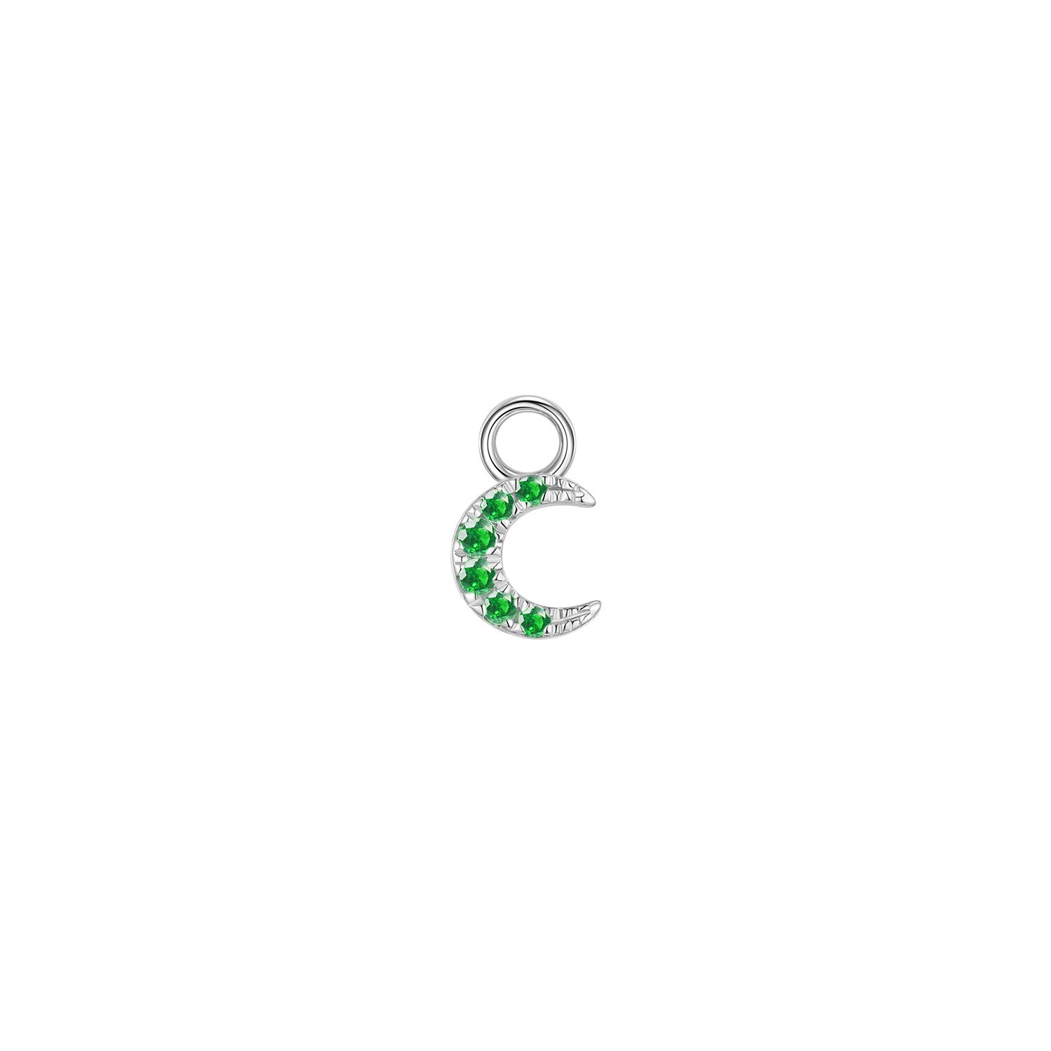 Ayla Crescent Moon Charm - Colored Gemstone