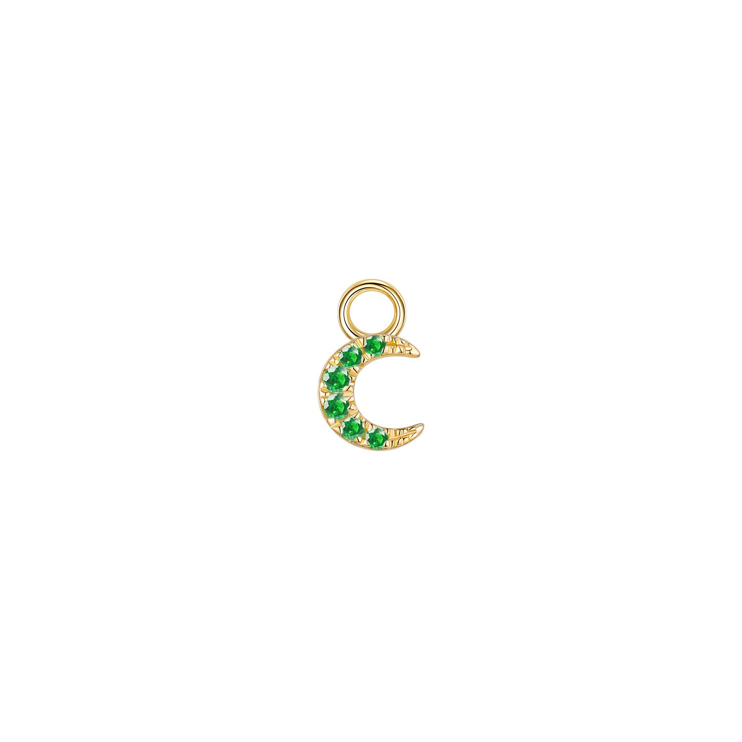 Ayla Crescent Moon Charm - Colored Gemstone