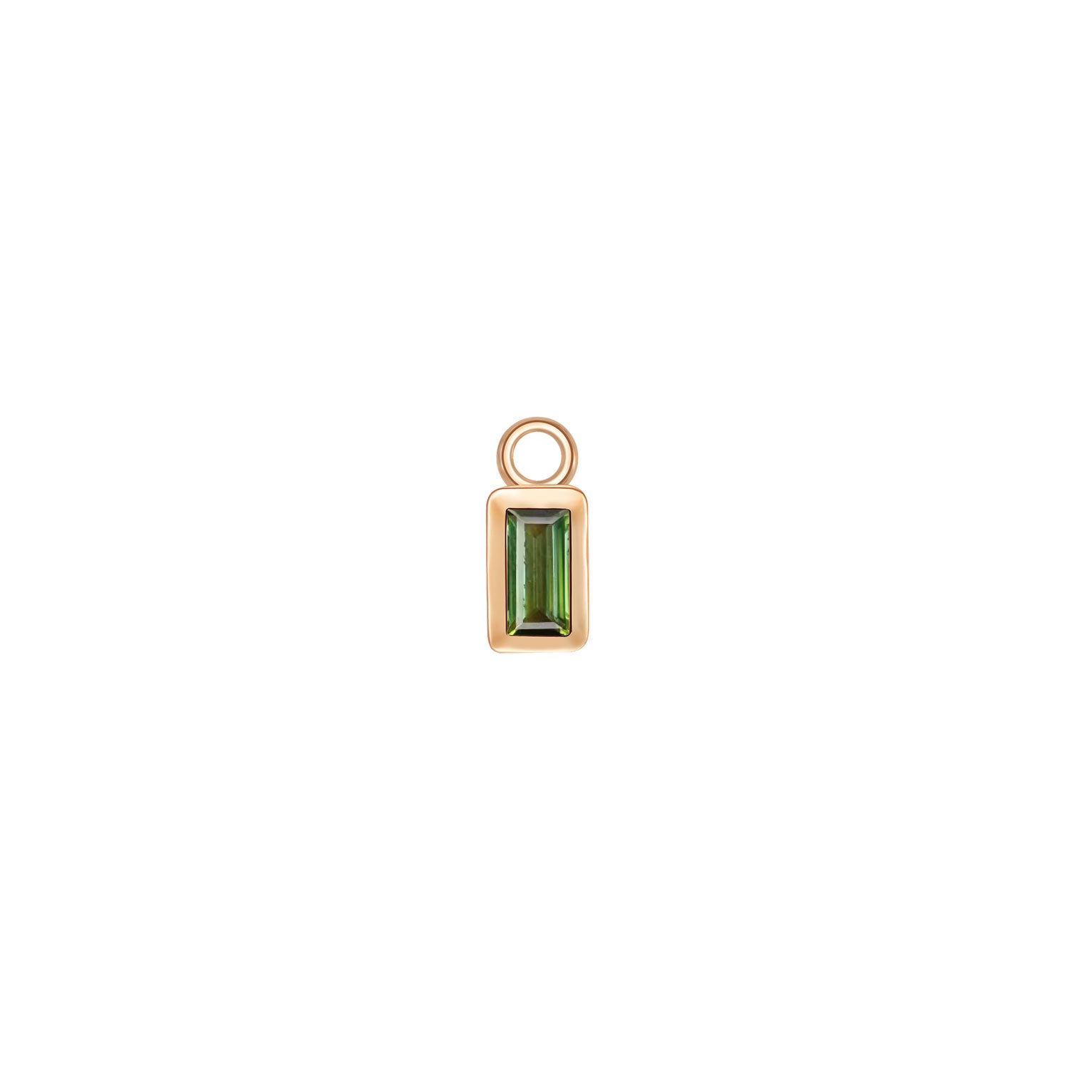 Baguette Solitaire Bezel Charm - Colored Gemstone