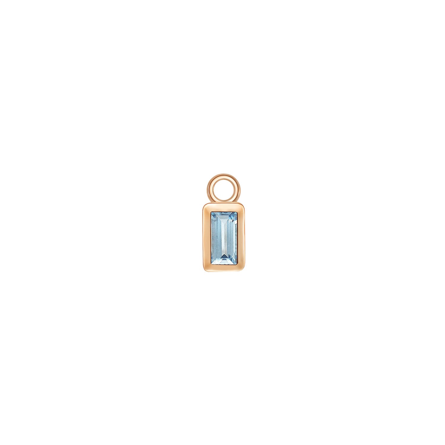 Baguette Solitaire Bezel Charm - Colored Gemstone