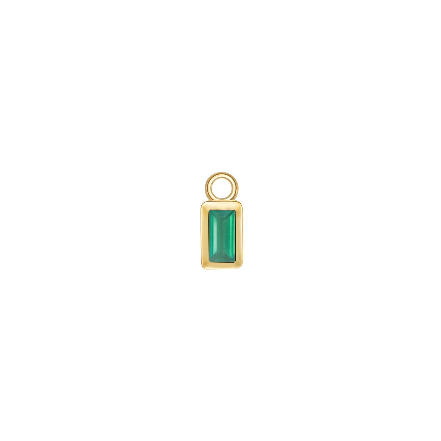 Baguette Solitaire Bezel Charm - Colored Gemstone