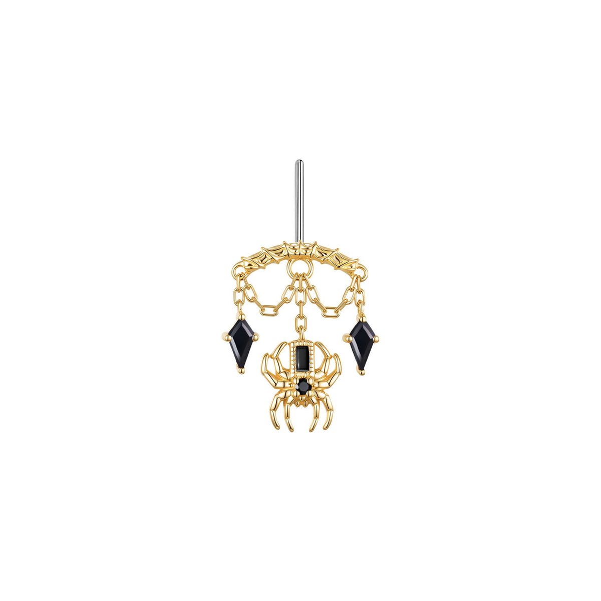 Bar End - Spider with Kite Gemstones