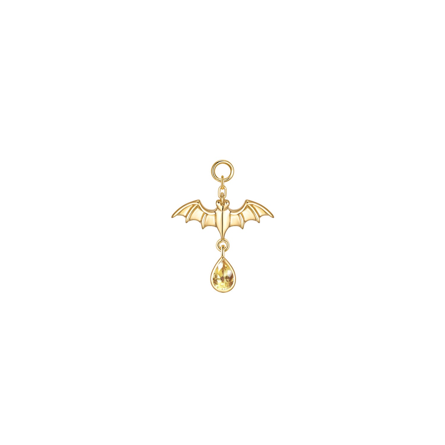 Bat with Dripping Pear Gemstone Charm