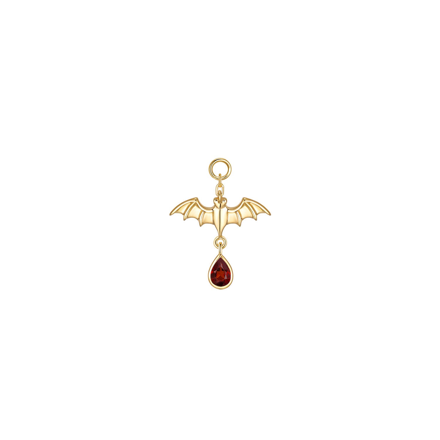 Bat with Dripping Pear Gemstone Charm