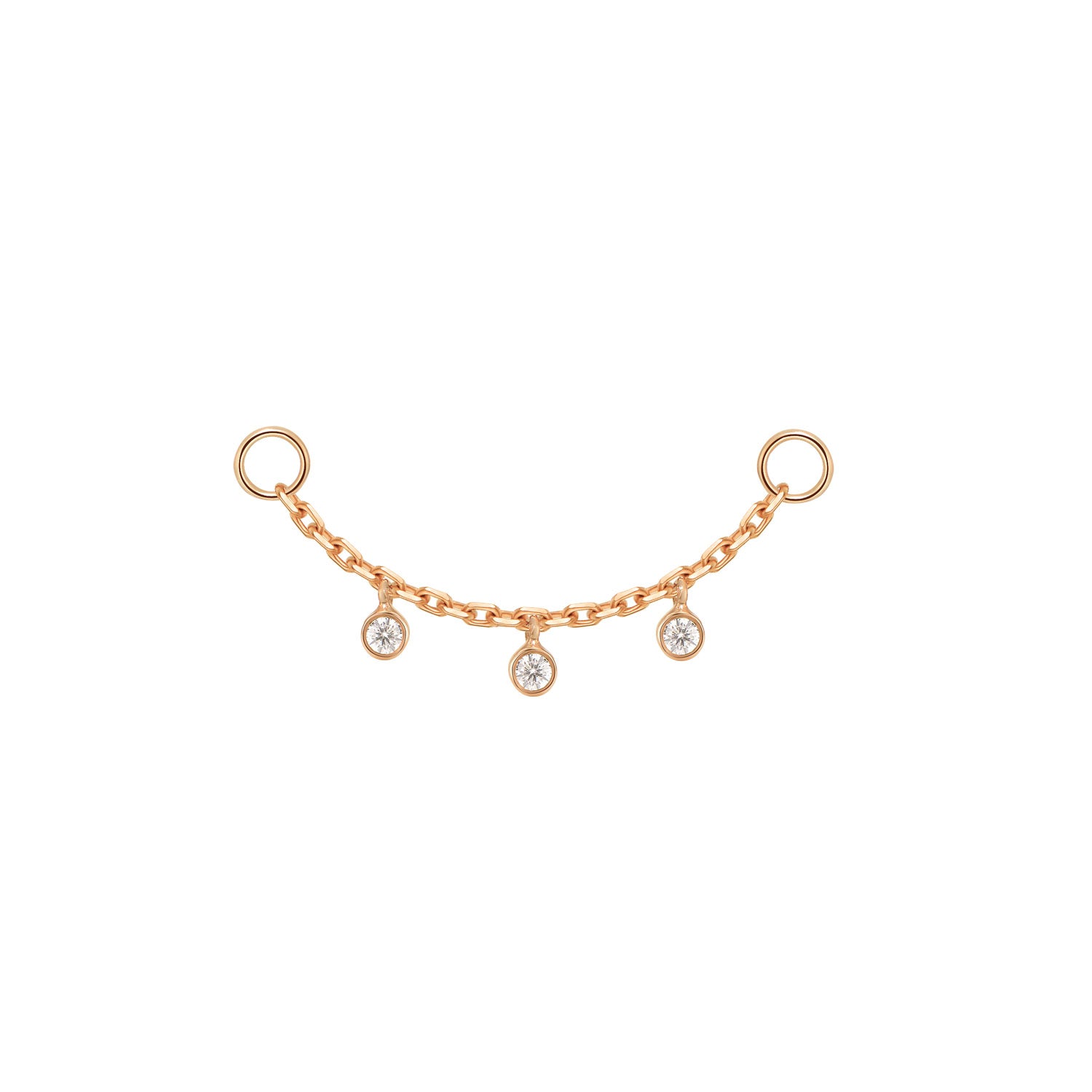 Chain with 3 Dripping Bezel Diamonds