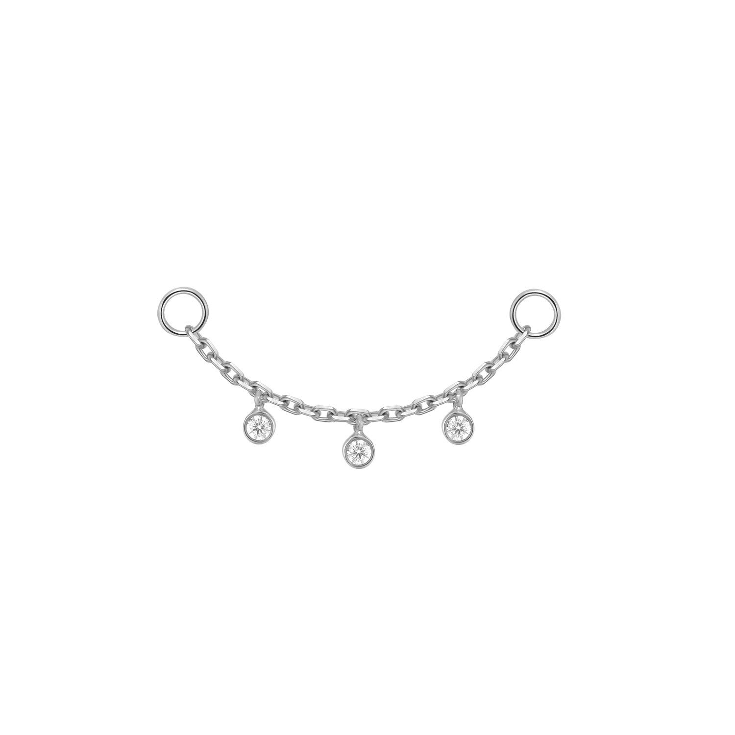 Chain with 3 Dripping Bezel Diamonds