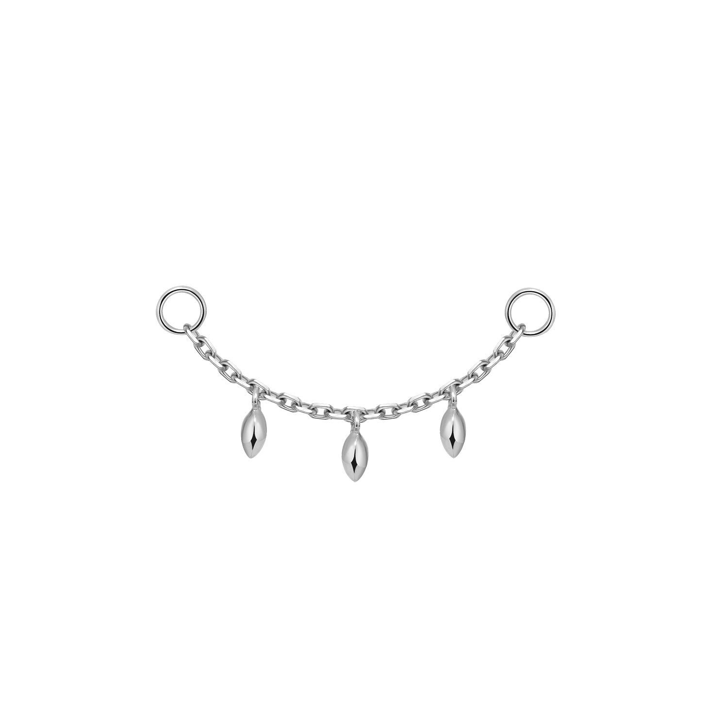 Chain with 3 Dripping Marquise Gold Beads