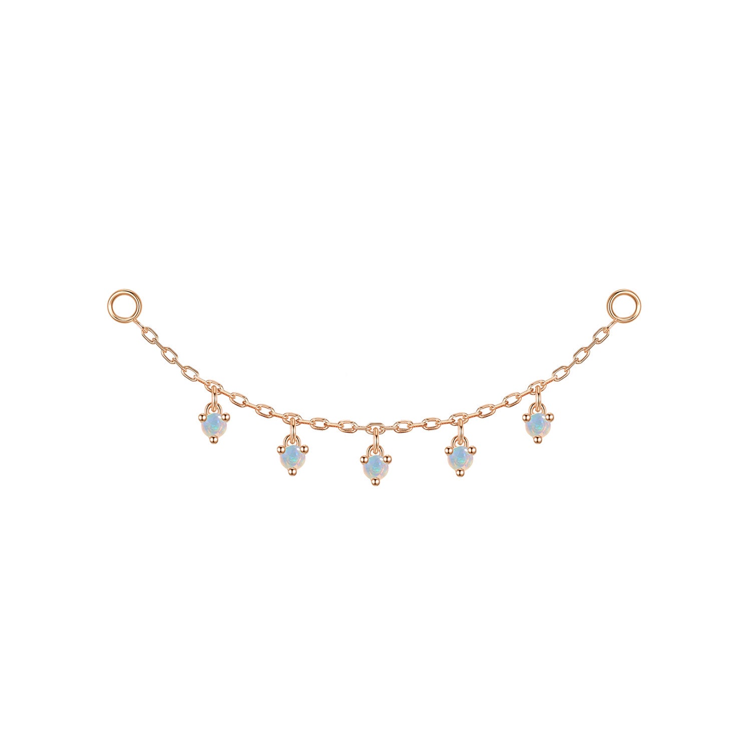 Chain with Dripping Round Colored Gemstones