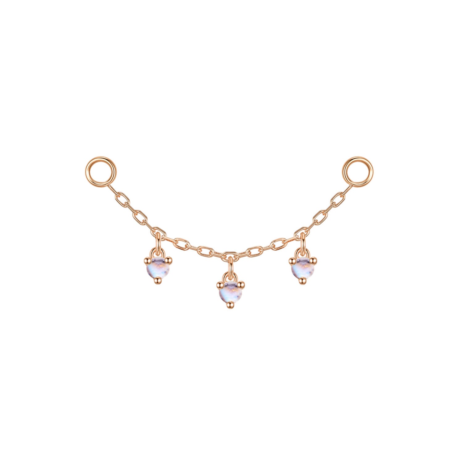 Chain with Dripping Round Colored Gemstones