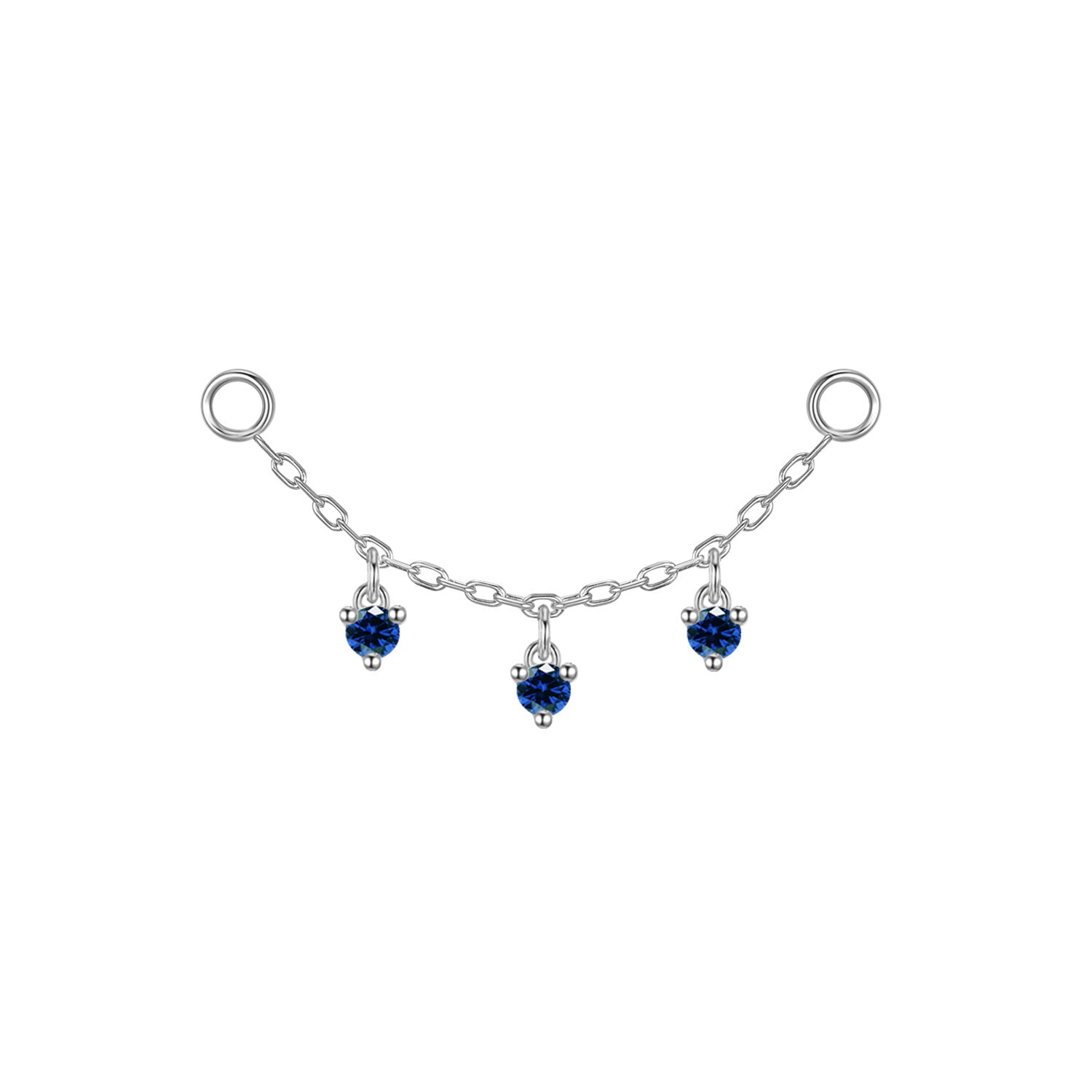 Chain with Dripping Round Colored Gemstones