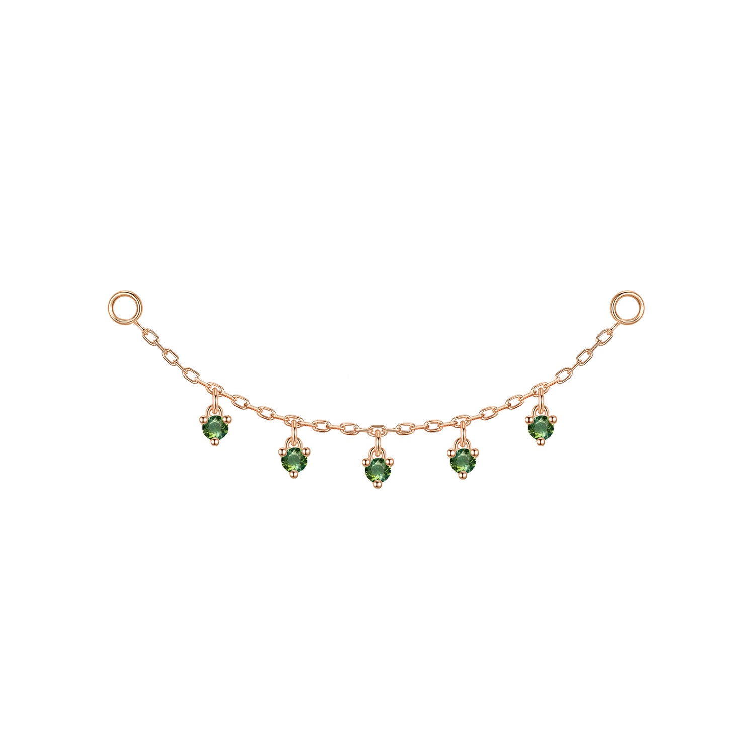 Chain with Dripping Round Colored Gemstones