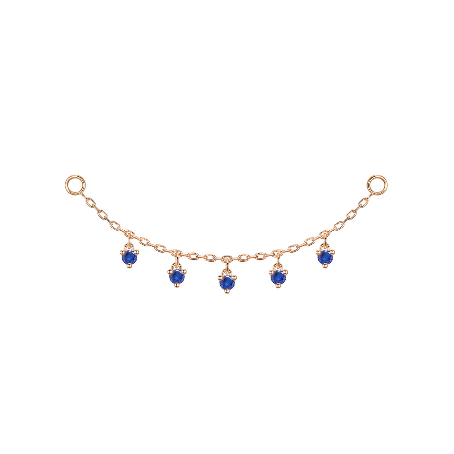 Chain with Dripping Round Colored Gemstones
