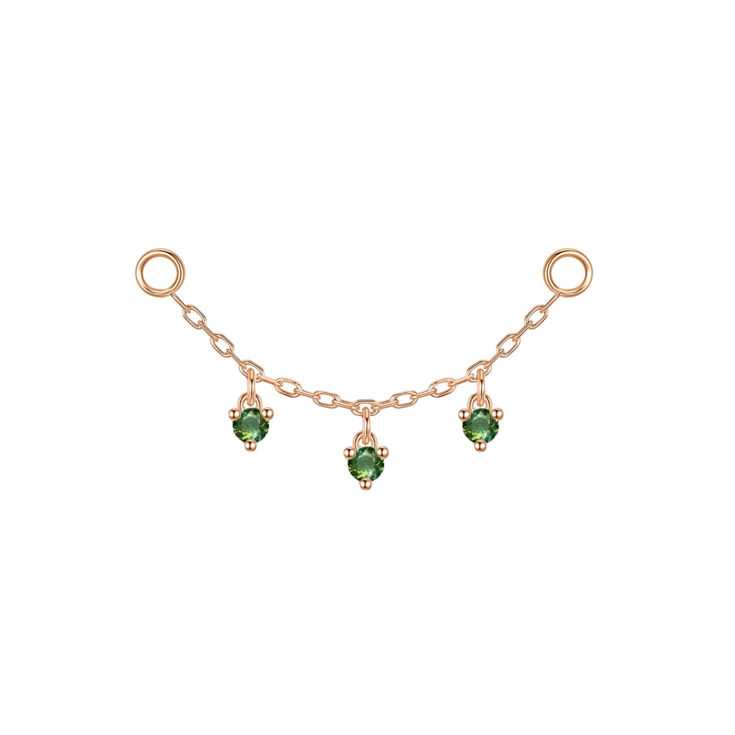 Chain with Dripping Round Colored Gemstones