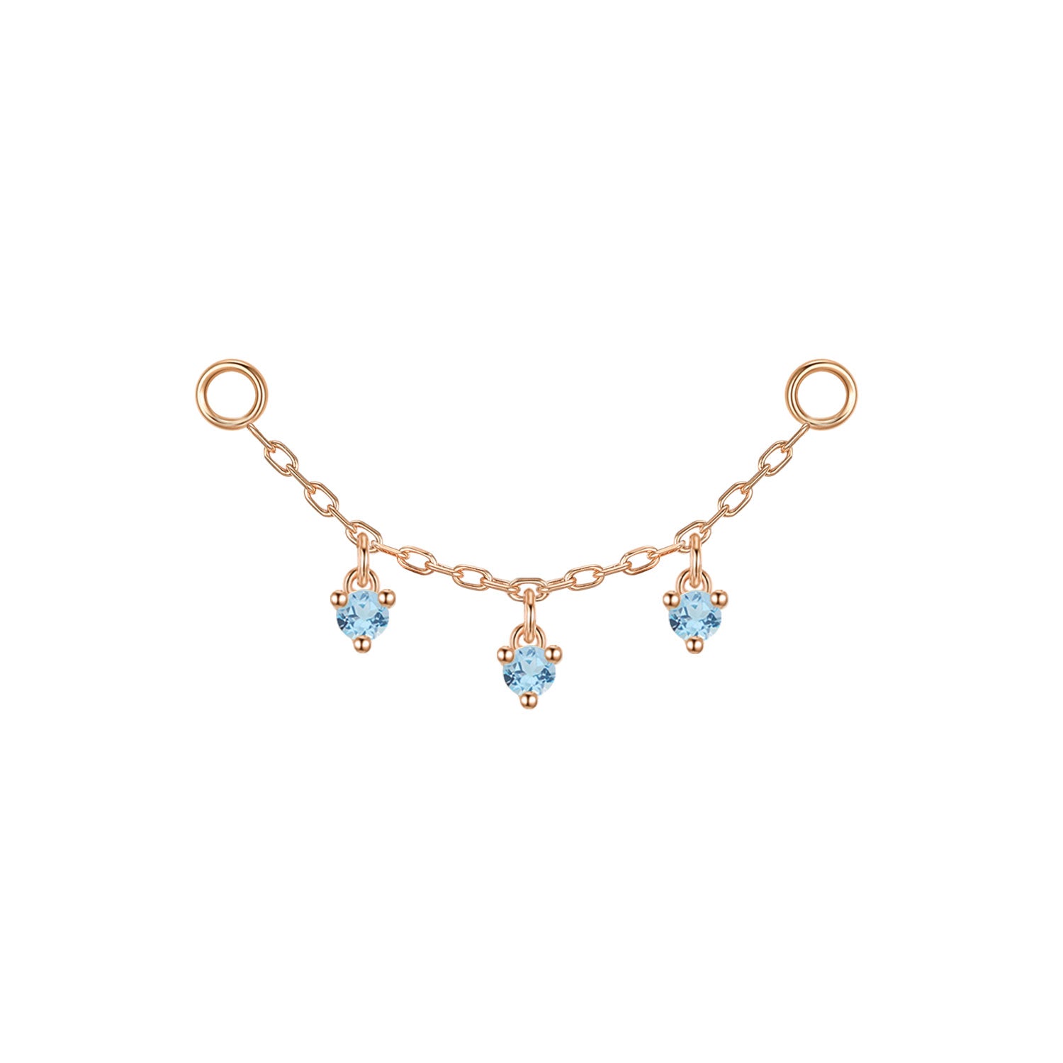 Chain with Dripping Round Colored Gemstones
