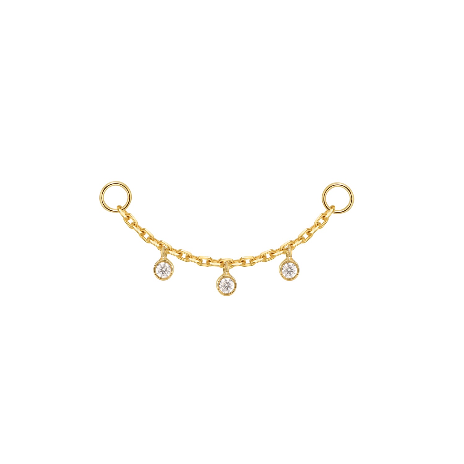 Chain with 3 Dripping Bezel Diamonds