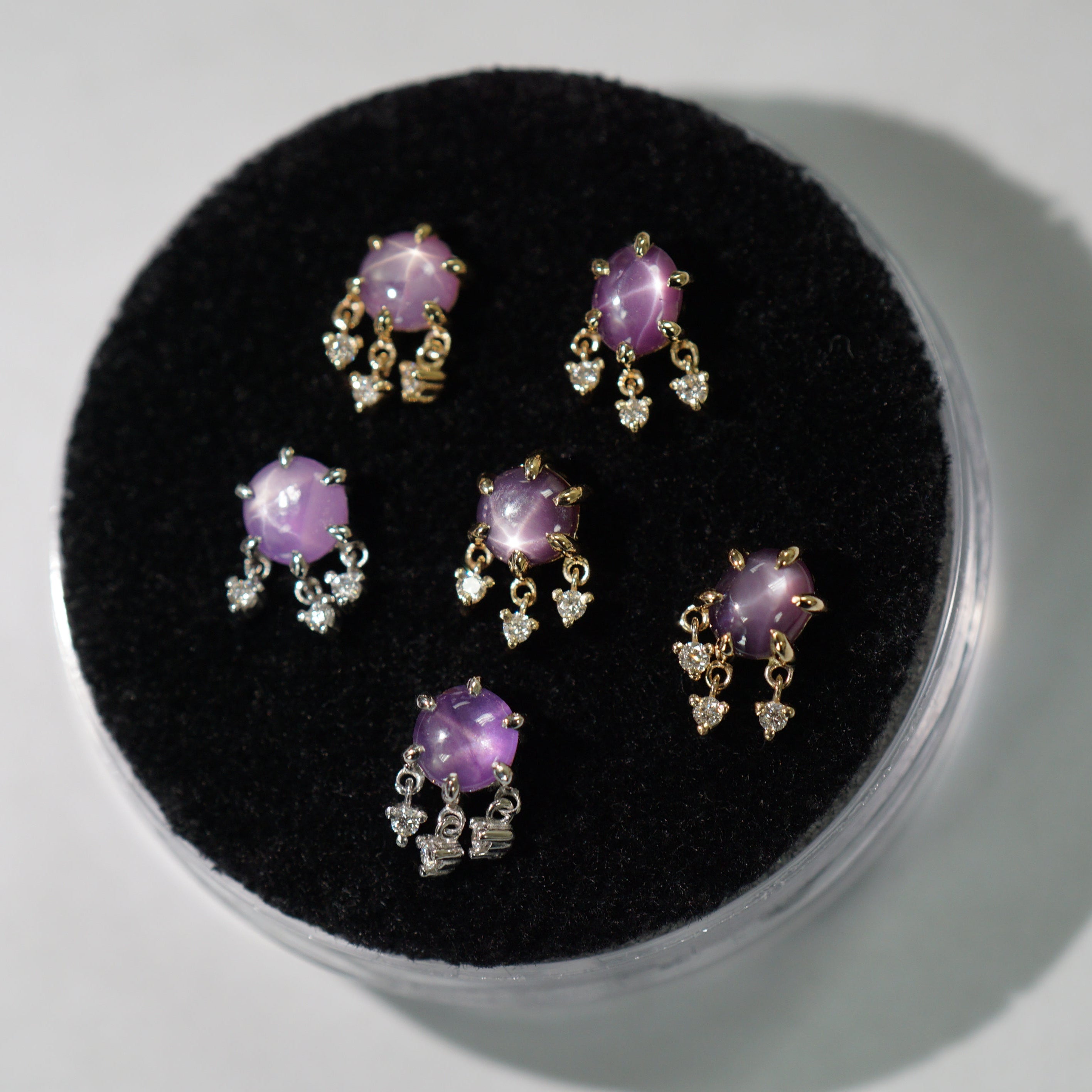 Star Ruby with 3 Diamond Dangle