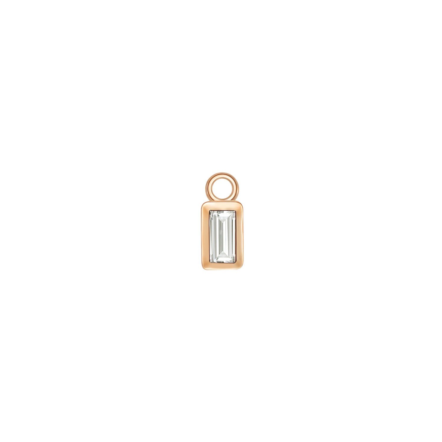 Baguette Solitaire Bezel Charm - Diamond