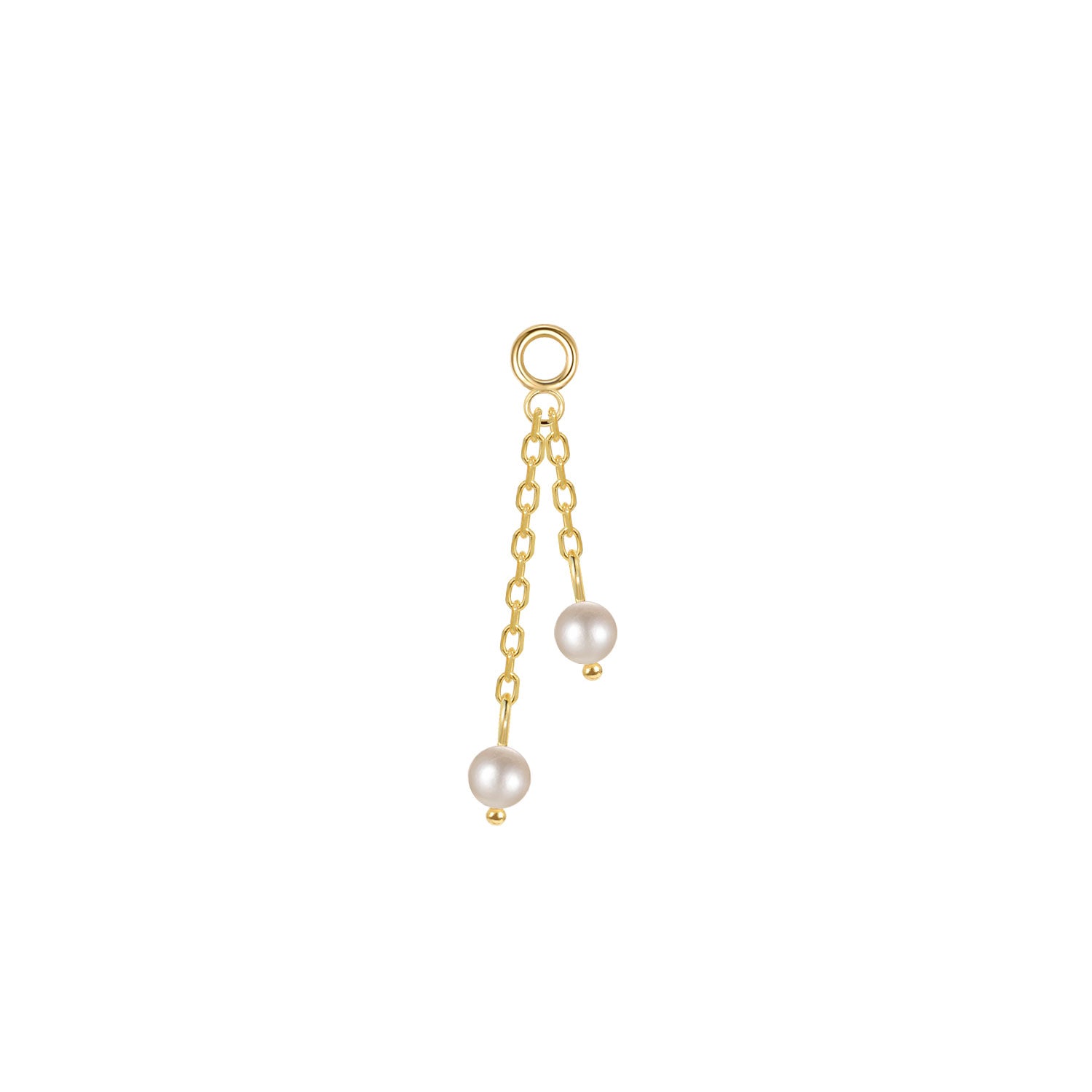Double Pearl Charm On Chain