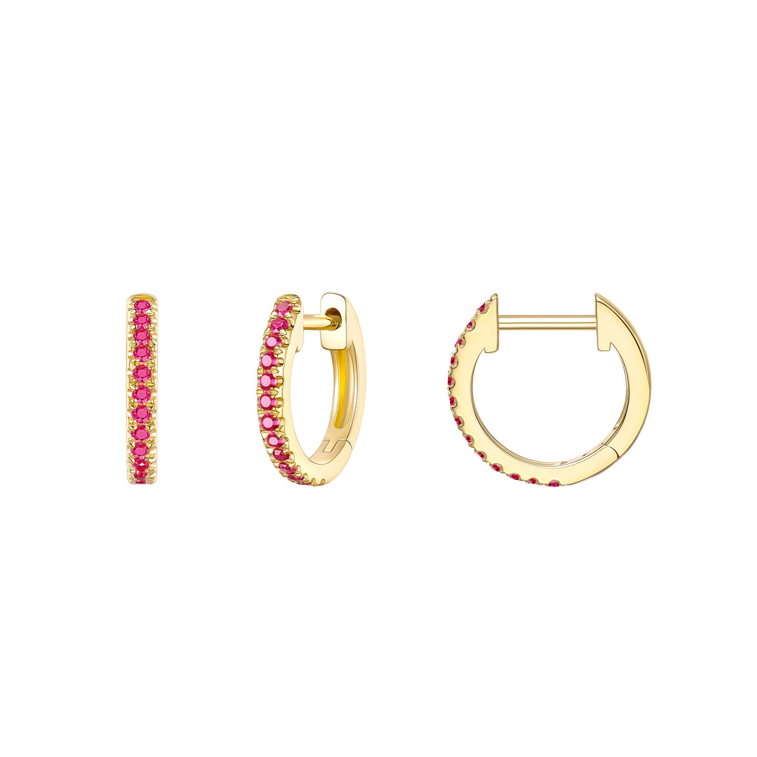 Faceted Gemstone Huggie