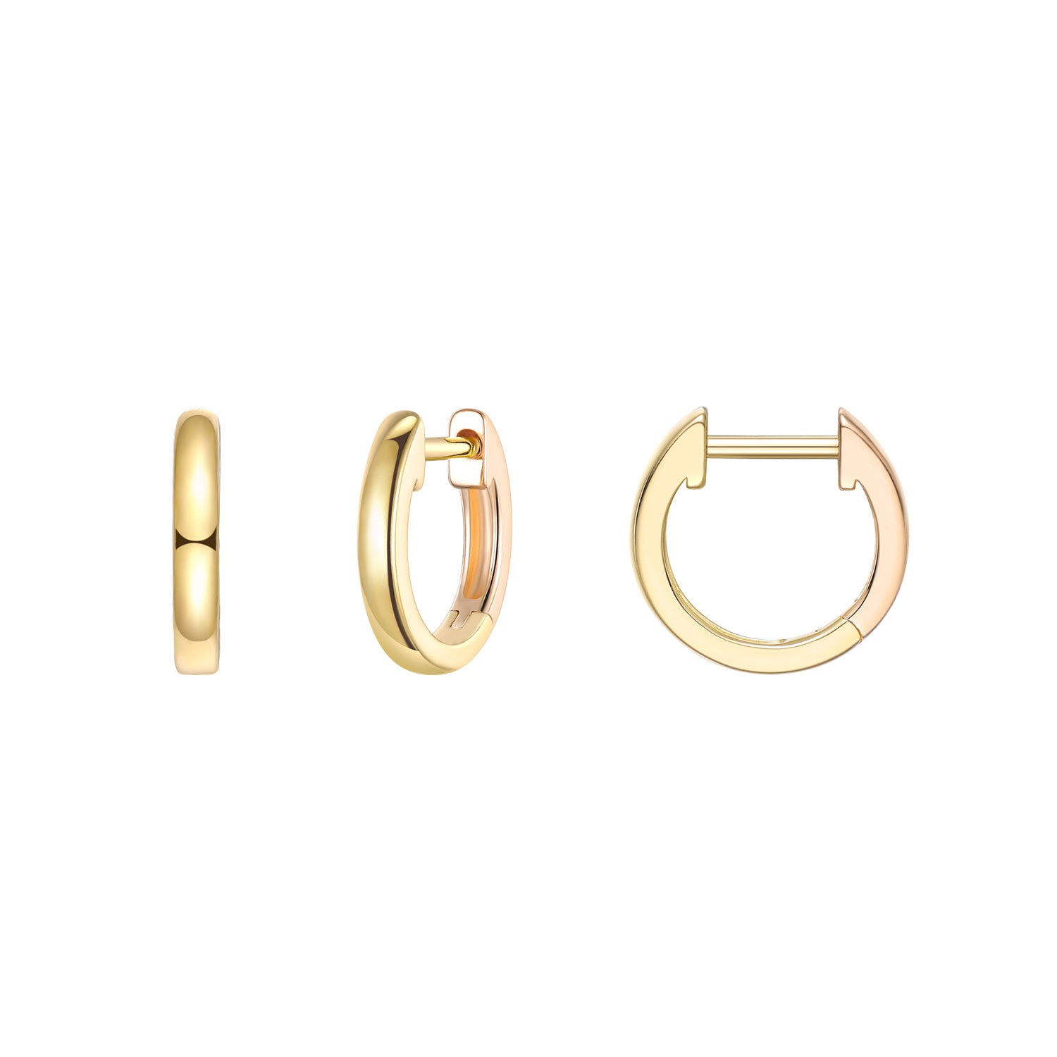 Solid Gold Huggie - Two Tone