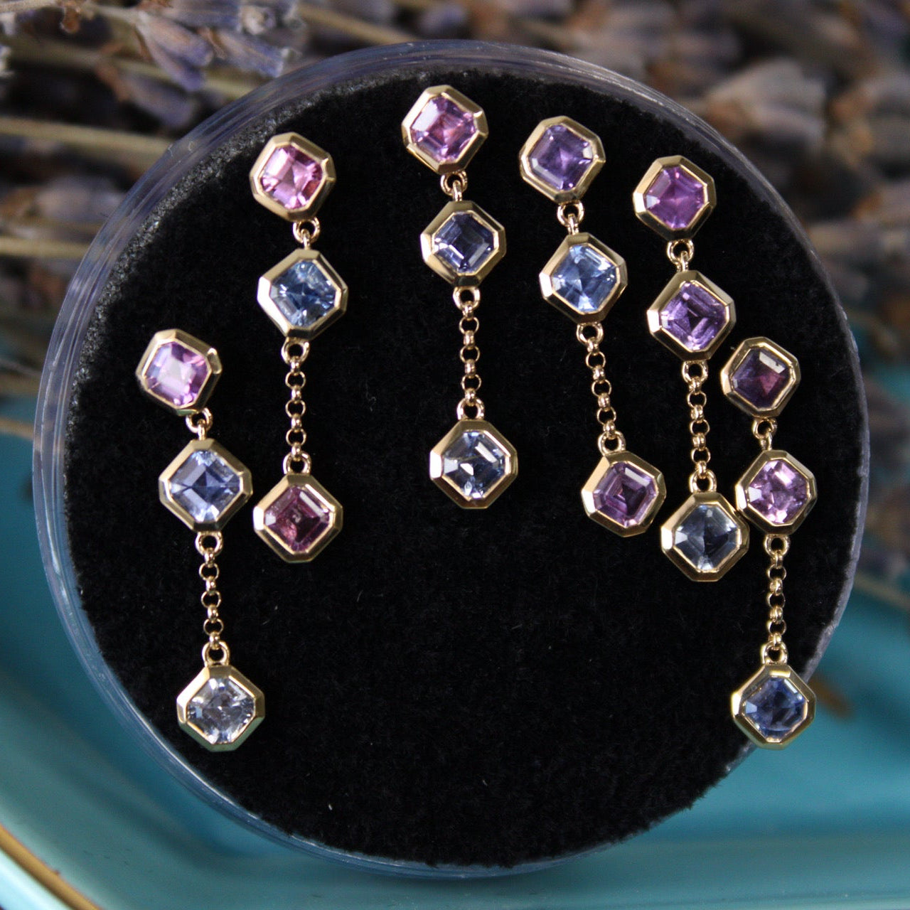 Diana Triple Asscher Cut Sapphire