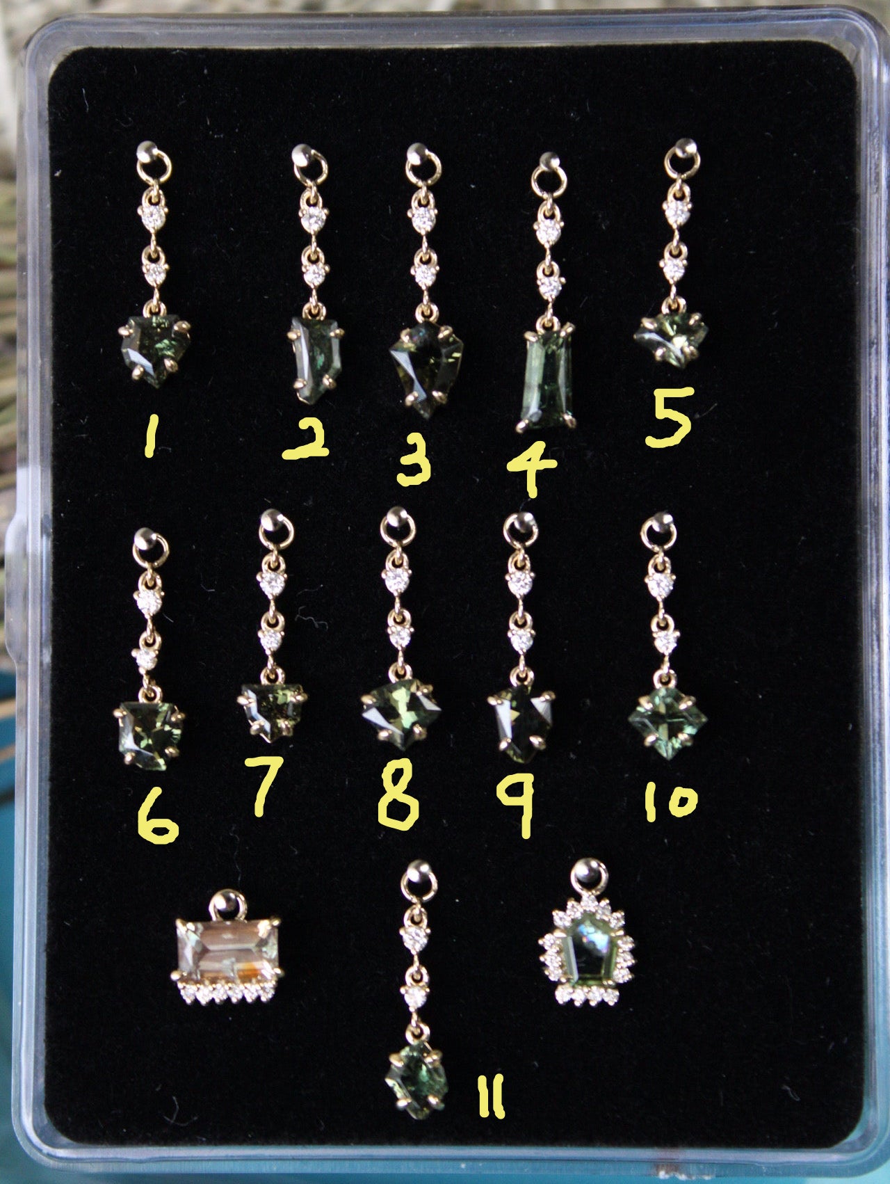 Diamond and Freeform Kornerupine Charm One-Of-A-Kind