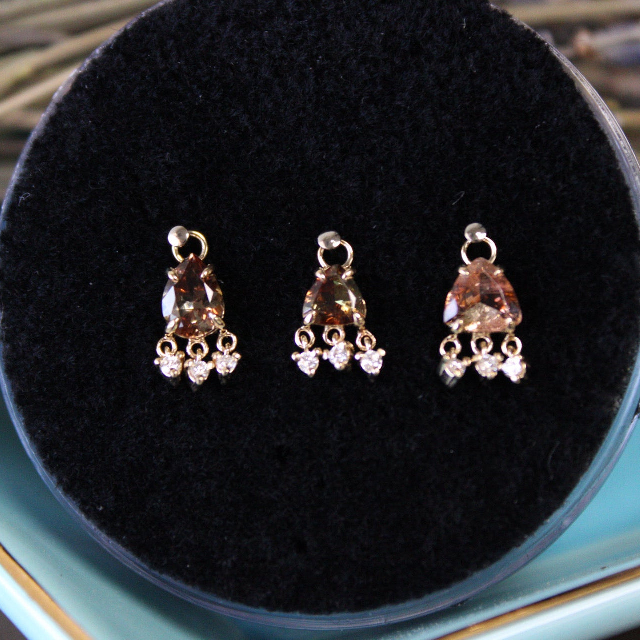 Andalusite with 3 Diamond Dangle Charm