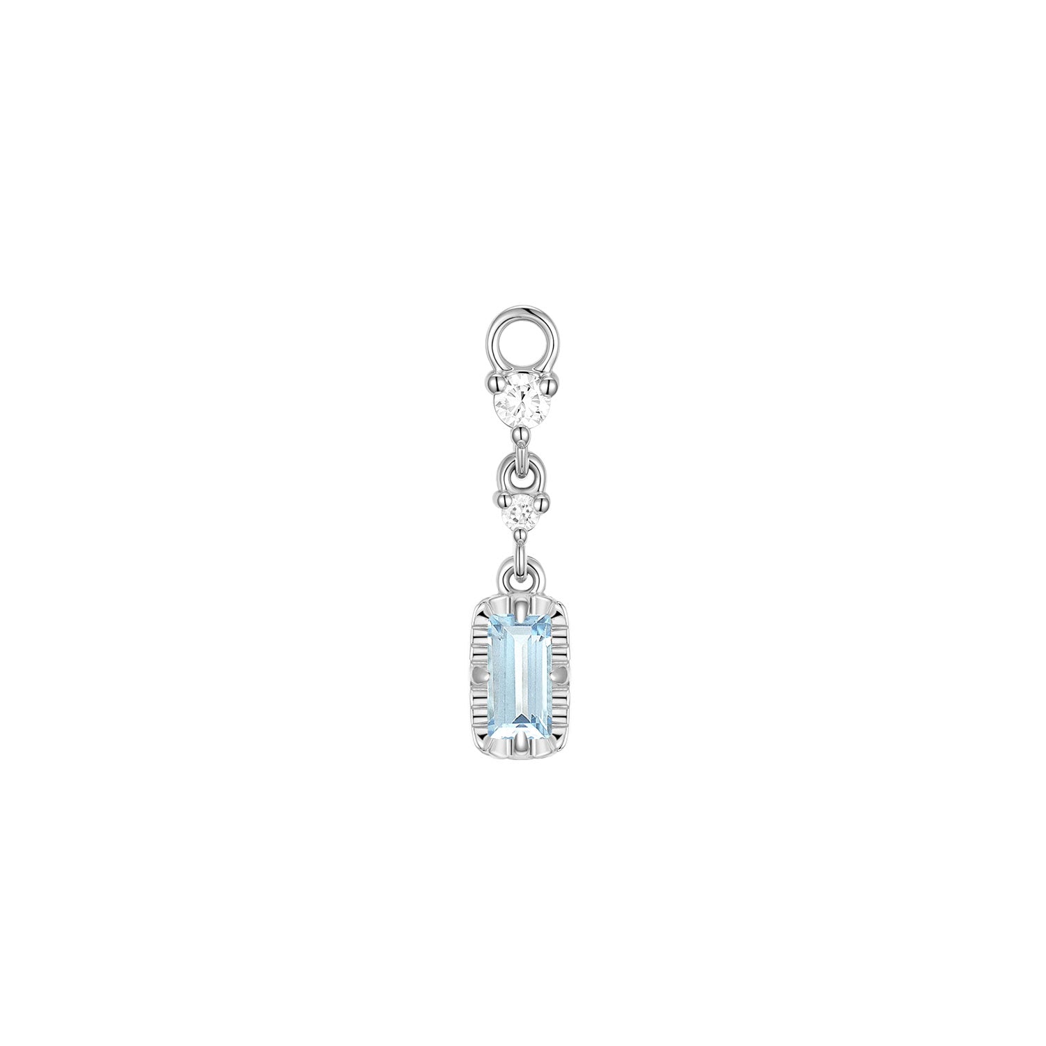 Juvia with Fluted Edge Charm - Faceted Gemstone