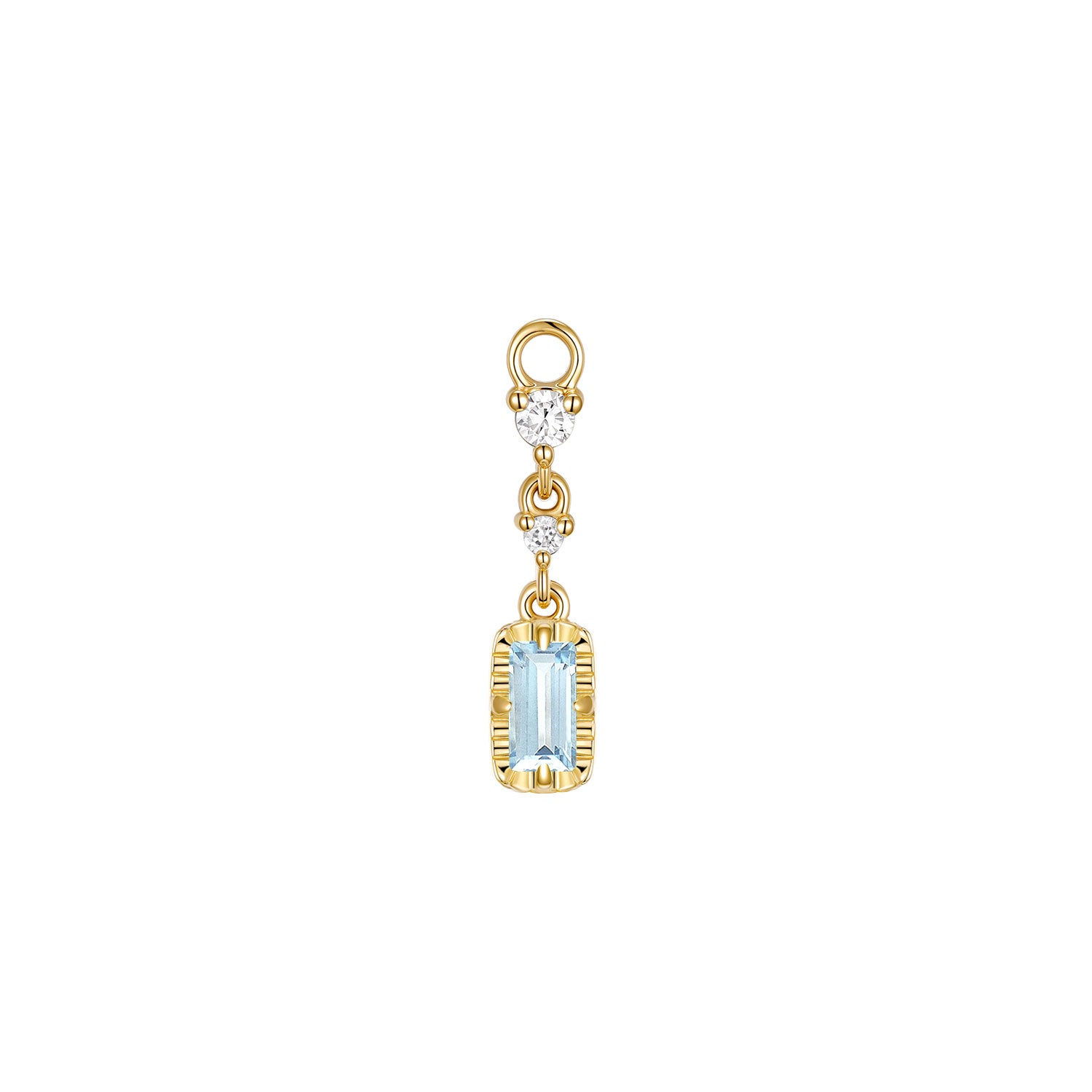 Juvia with Fluted Edge Charm - Faceted Gemstone