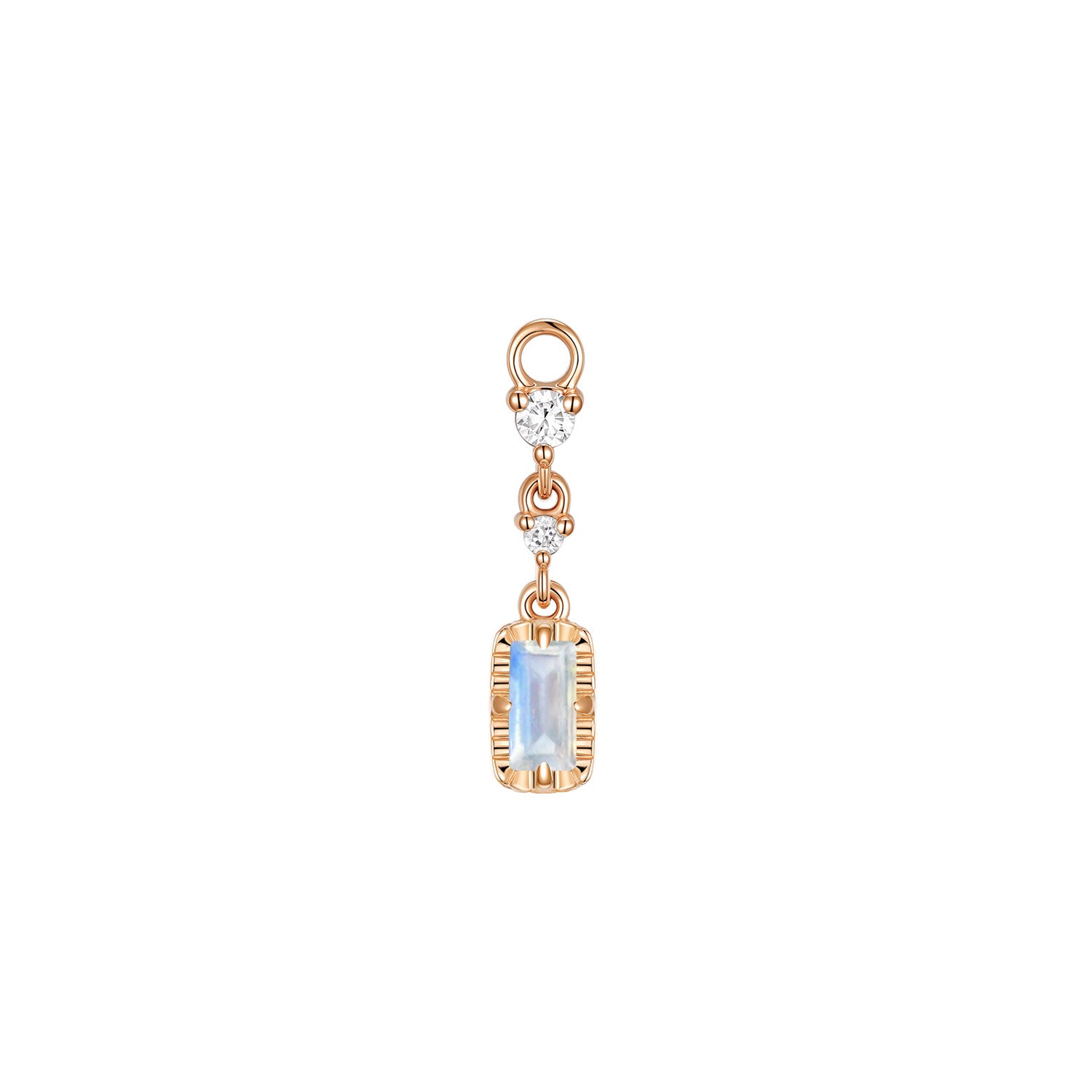 Juvia with Fluted Edge Charm - Faceted Gemstone