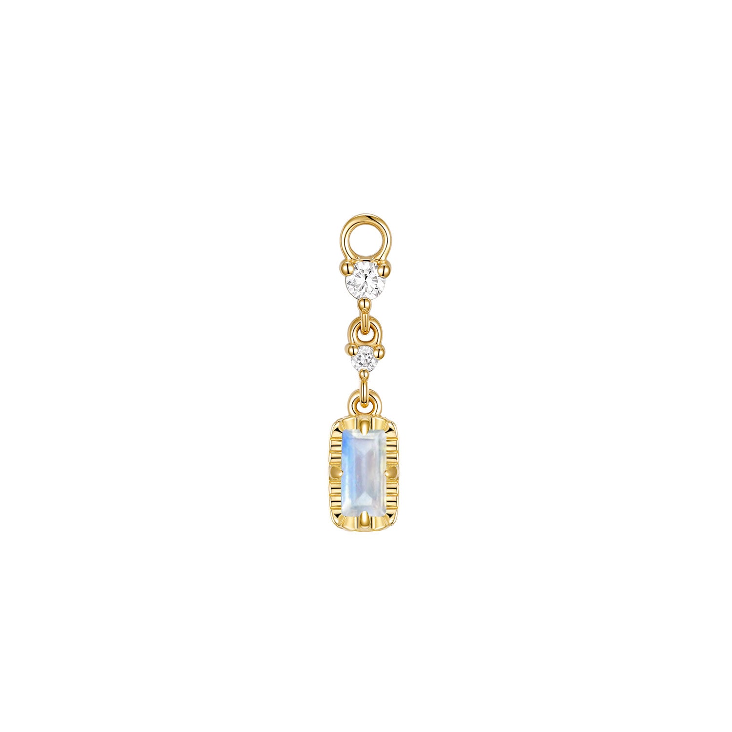 Juvia with Fluted Edge Charm - Faceted Gemstone