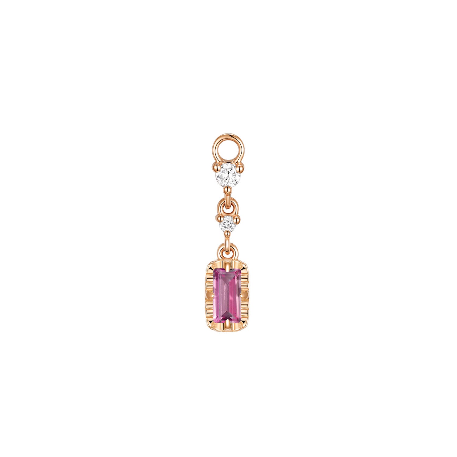 Juvia with Fluted Edge Charm - Faceted Gemstone