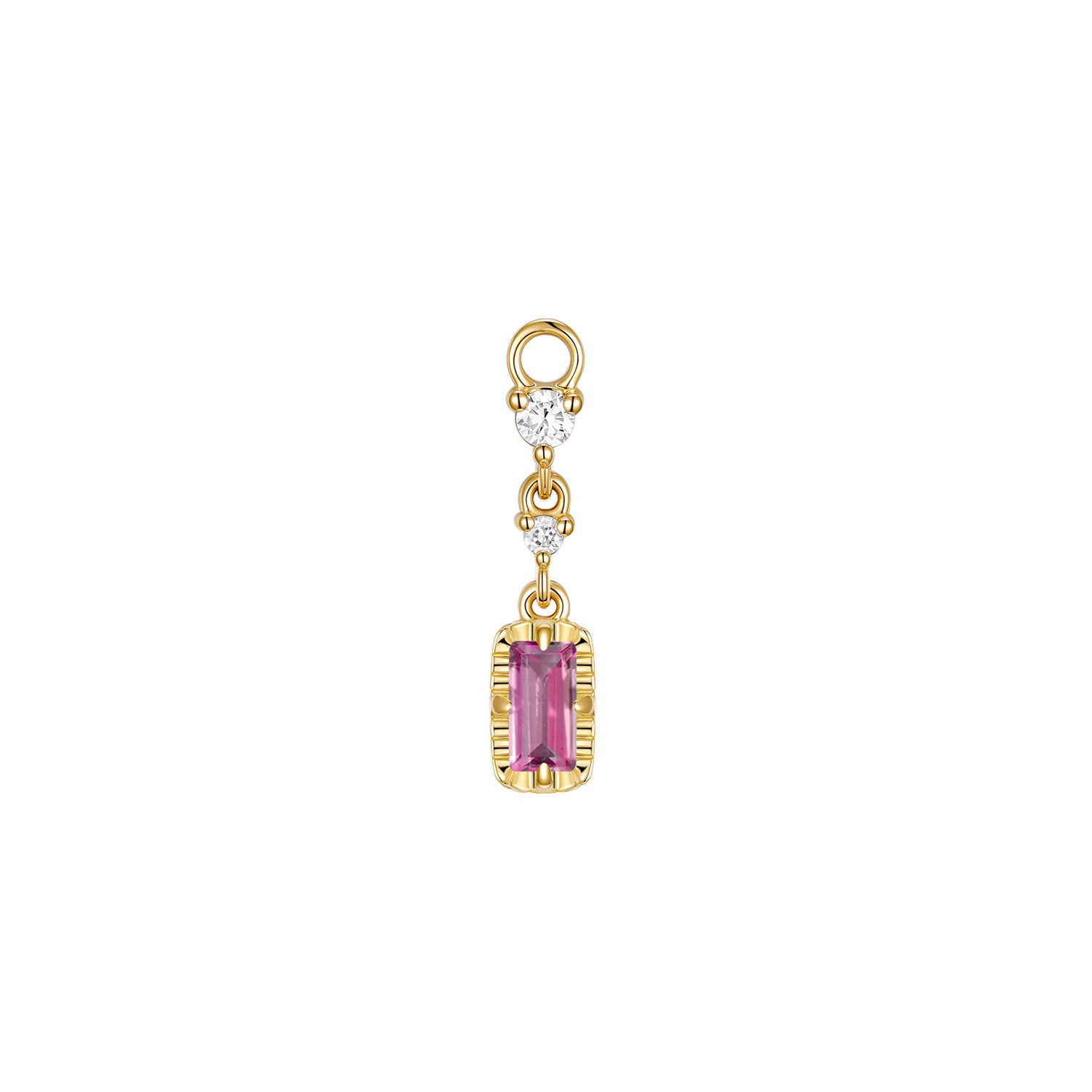 Juvia with Fluted Edge Charm - Faceted Gemstone