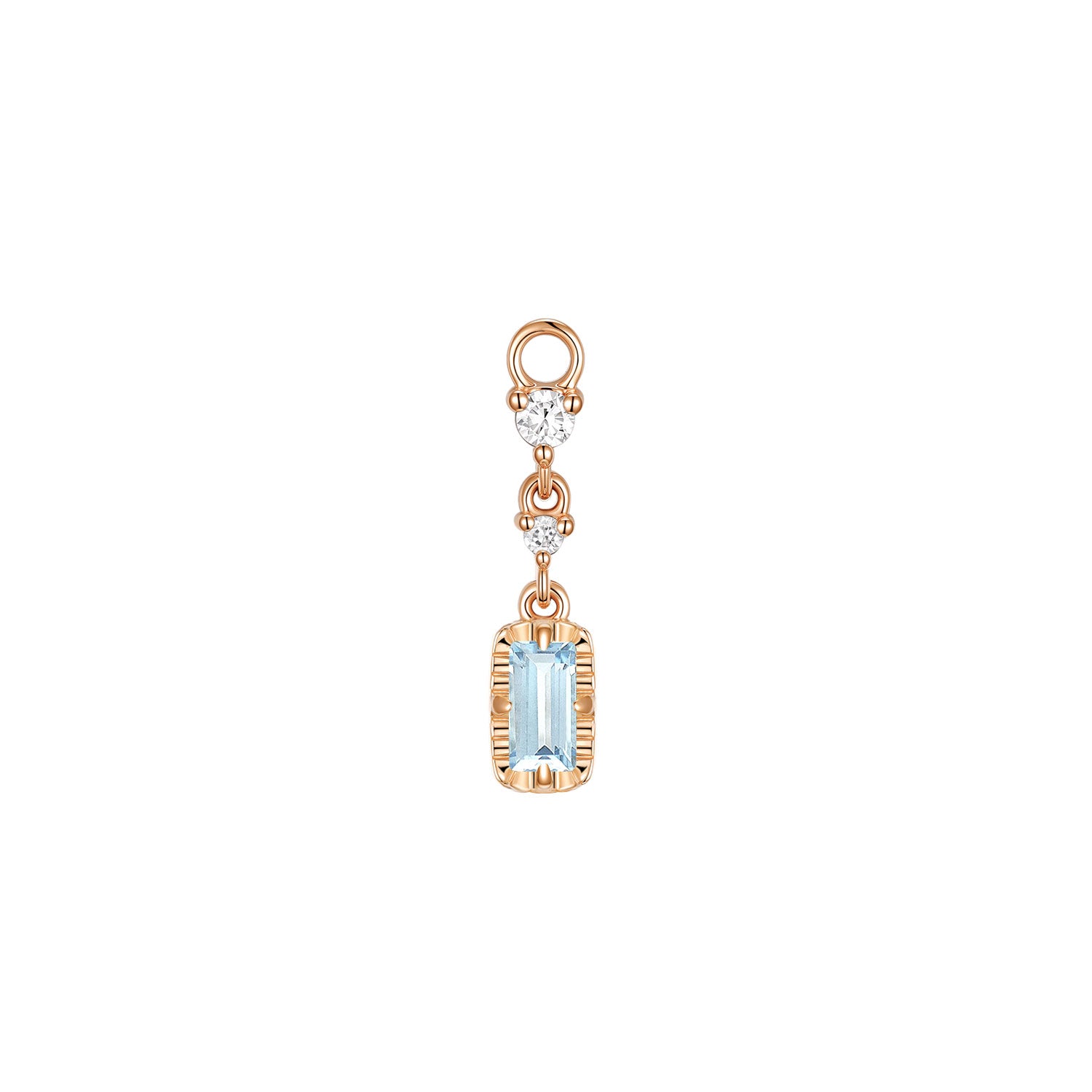 Juvia with Fluted Edge Charm - Faceted Gemstone