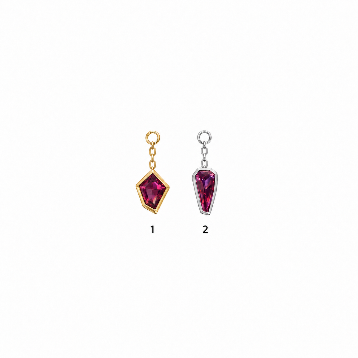 Faceted Freeform Rhodolite Garnet Charm