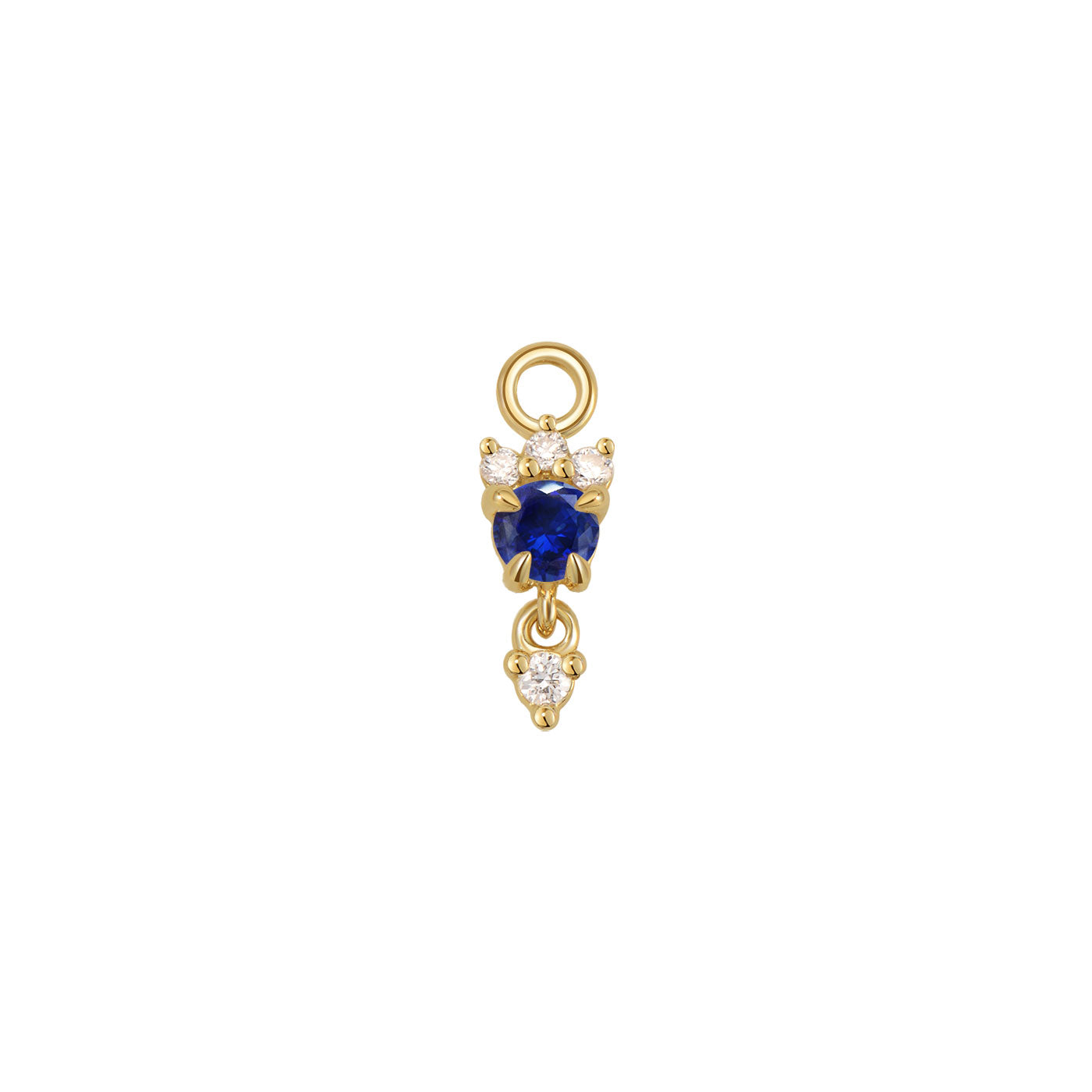 Leia Charm With Diamond Drop - Faceted Gemstone