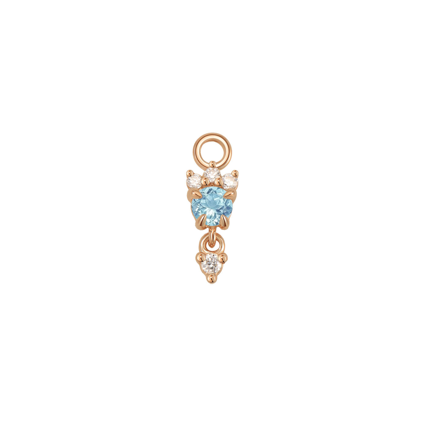 Leia Charm With Diamond Drop - Faceted Gemstone