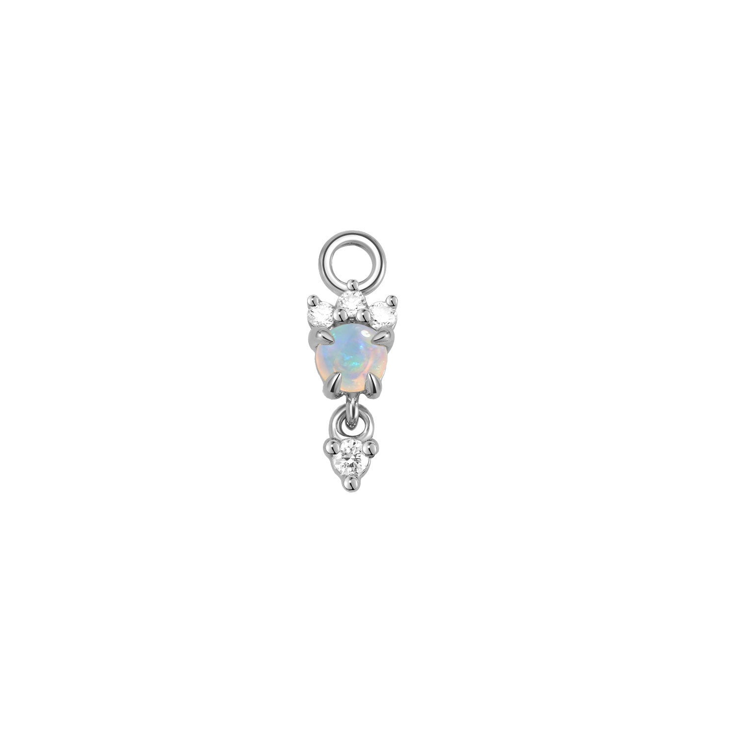 Leia Charm With Diamond Drop - Cabochon Gemstone