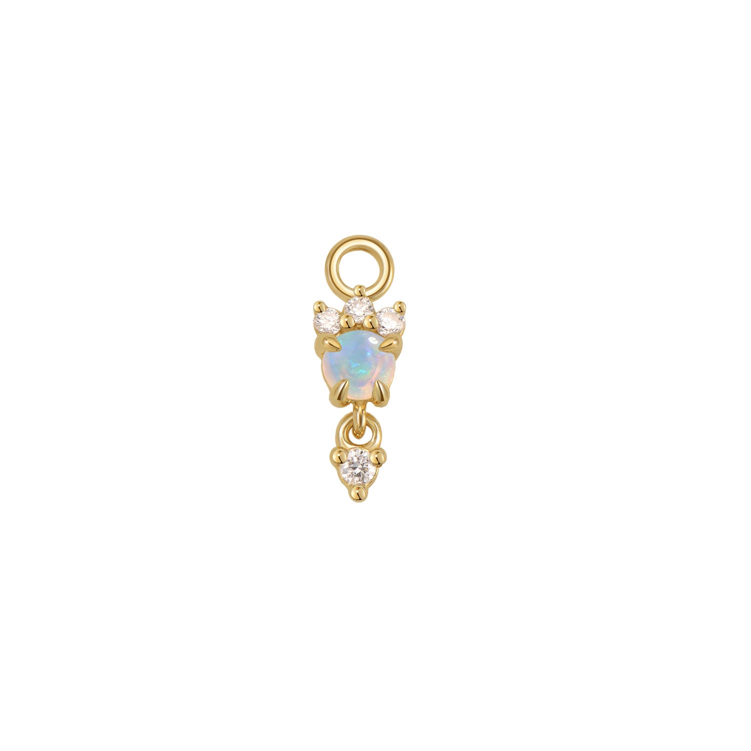 Leia Charm With Diamond Drop - Cabochon Gemstone