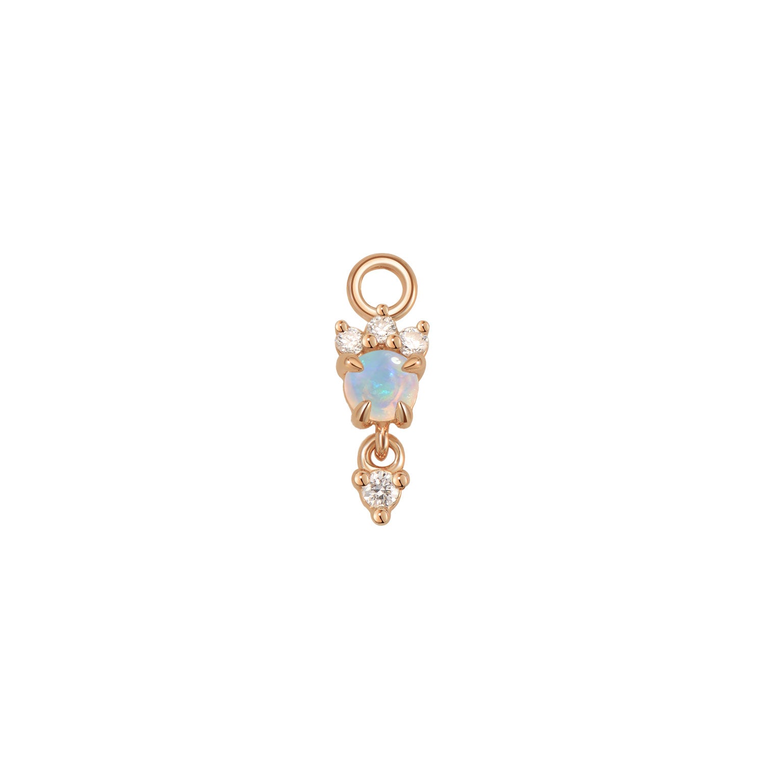 Leia Charm With Diamond Drop - Cabochon Gemstone